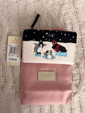 RADLEY LONDON Pink, Black and White Penguin Zip Wallet